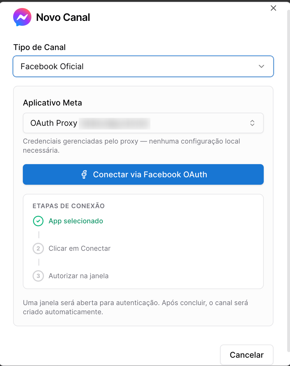 Zapybot - conectar canal facebook messenger